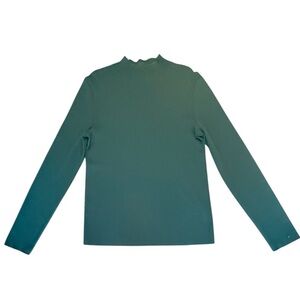 St John Hunter Green Long Sleeve Mock Turtleneck Sweater Size Large MSRP $425